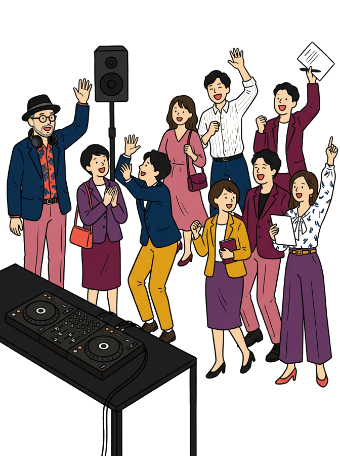 当日、各担当が動いている会場