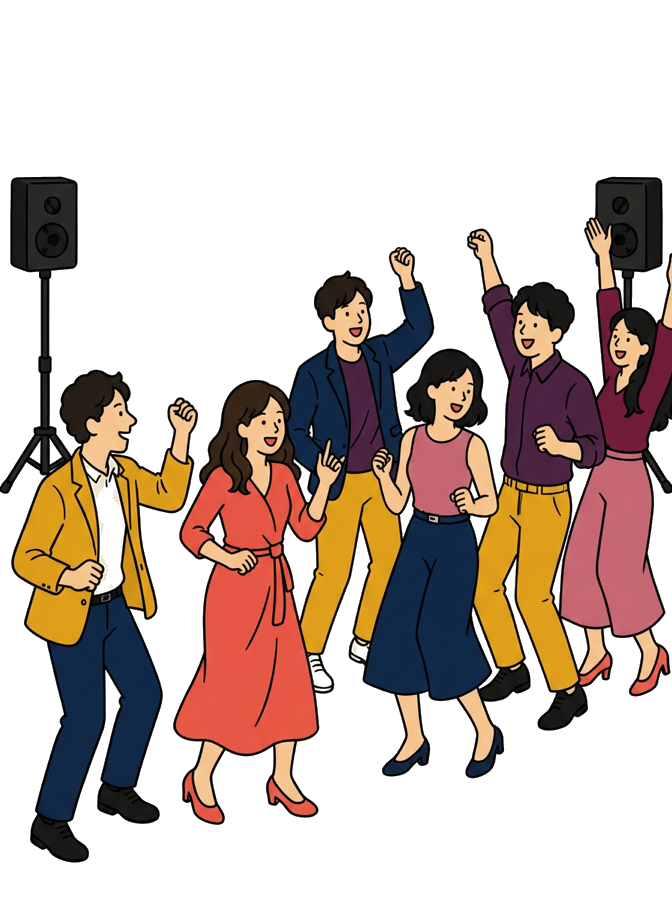 何もなかった部屋に音響一式が組み上がった様子