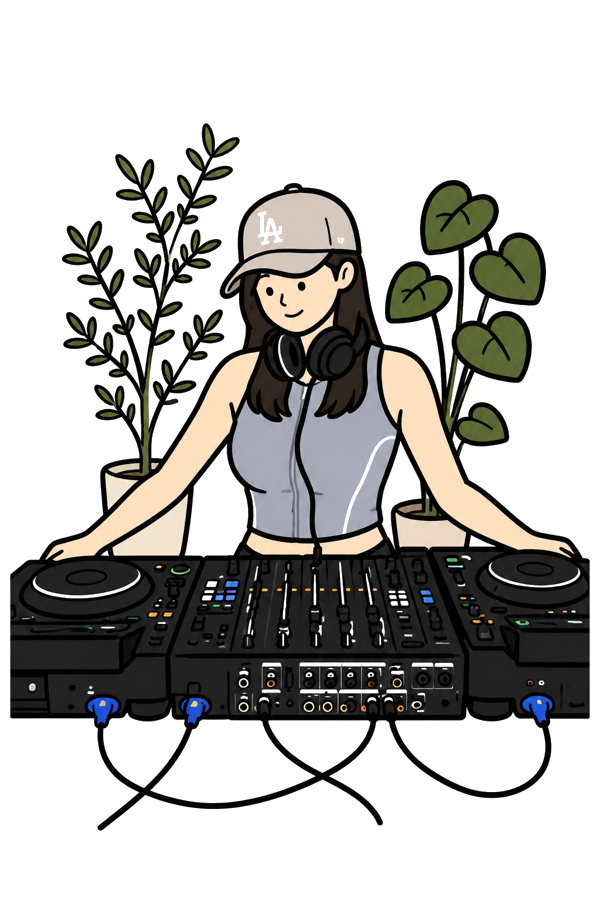 CDJ2台とミキサーに1人で向かう受講生
